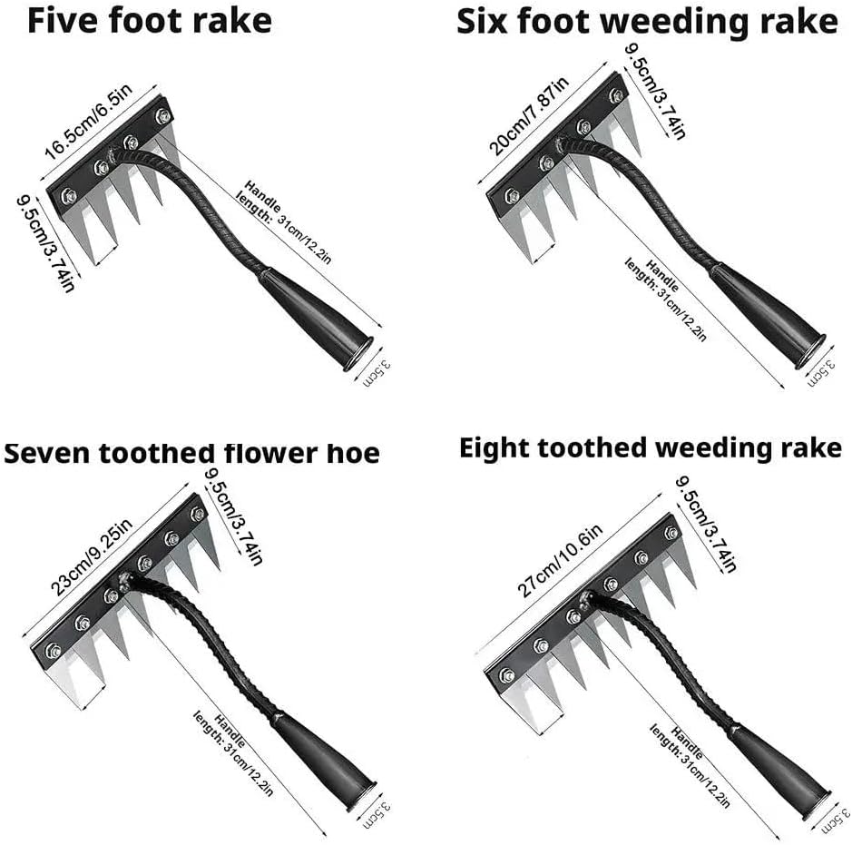 Gardenia Iron Weeding Rake, 2025 Gardenia Iron Weeding rake, Ironrake The Heavy-Duty Irons Weedings Rakes,Irons Rakes for Gardening and Weedings (5 Teeth) (8 Teeth)