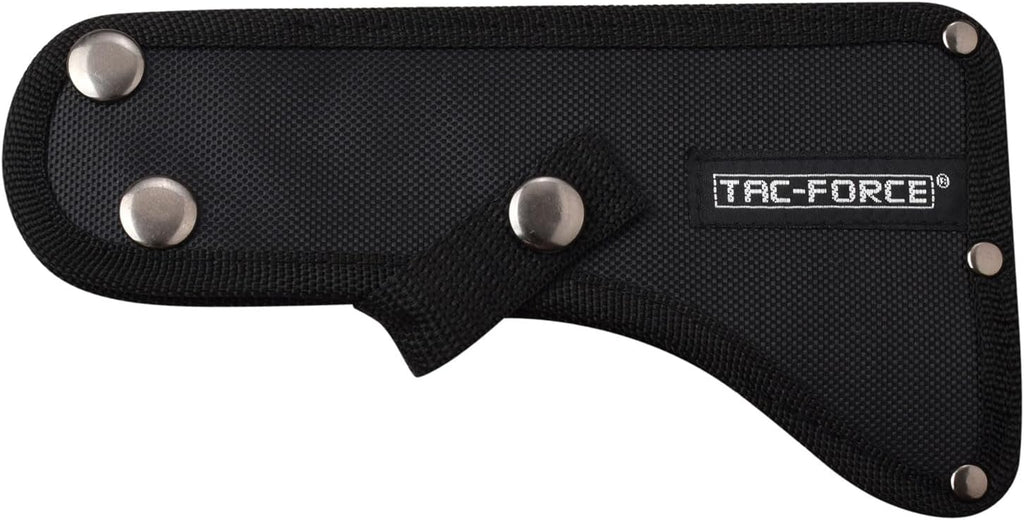 TAC-FORCE Tomahawk – Axe - Stonewash Finish Stainless Steel Blade w/Etched U.S.A. Flag, Black Wood Handle, Full Tang Construction, Includes Nylon Sheath, Tactical, EDC, Rescue - TF-AXE001SW