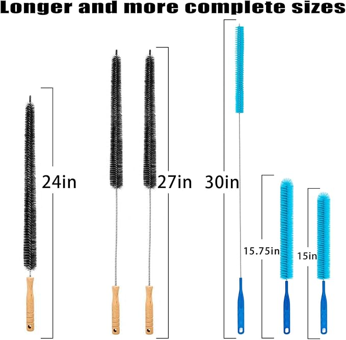 3Pack Dryer Vent Cleaner Kit, Home Improvement Essential Cleaning Tools, Up to 30 Inch Long Brush Cleaning Set，pet Hair Remover for Laundry，Drain Snake