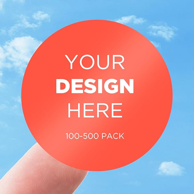 Custom Stickers Personalized Labels - Customized Stickers with Any Design Image Logo Text,Custom Stickers for Business Logo,Custom Thank You Label Stickers,100 Labels (Scalloped,1.5"x1.5")