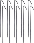Pinnacle Mercantile 10 Pack Tent Stakes Metal Garden Edging Fence Hooks Pegs Christmas Decoration Stakes Made USA 9 inches Long