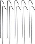 Pinnacle Mercantile 10 Pack Tent Stakes Metal Garden Edging Fence Hooks Pegs Christmas Decoration Stakes Made USA 9 inches Long