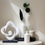 Modern Home Decor Abstract Decorative Sculpture Decorations for Living Room Dining Room Office, Resin Art Statues Coffee Table Bookshelf Decor Accents (White)