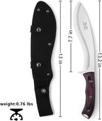 JXE JXO 13.2" Machete, Full Tang Machete for Cutting Trees Heavy Duty, 1065 High Manganese Steel with Nylon Sheath for Yard Work, Bushcraft and Outdoor