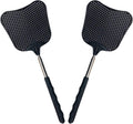 Foxany Telescopic Fly Swatters, Durable Plastic Fly Swatter Heavy Duty Set, Flyswatter with Stainless Steel Handle for Indoor/Outdoor/Classroom (2 Pack)