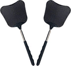 Foxany Telescopic Fly Swatters, Durable Plastic Fly Swatter Heavy Duty Set, Flyswatter with Stainless Steel Handle for Indoor/Outdoor/Classroom (2 Pack)