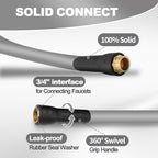 YOTOO Heavy Duty Hybrid Garden Water Hose 5/8-Inch by 50-Feet 150 PSI Kink Resistant, Flexible with Swivel Grip Handle and 3/4" GHT Solid Brass Fittings, Gray
