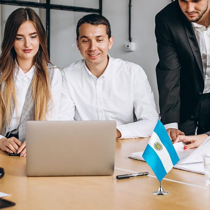 Argentina Flag Argentine Flags, Small Mini Argentine Desk Flag, Used for Table Office Classroom Home Patriotic Events Decorations