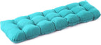 IPYNBAP Outdoor Bench Cushion, 48x18x5 Inch, Waterproof Bench Cushion for Outdoor/Indoor Furniture, Tufted Patio Bench Seat Cushion, Fade Resistant Outdoor Cushions for Porch Swing Couch, Teal Blue