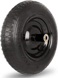 14.5" Wheelbarrow Tire, 3.50-8” Pneumatic Tire, Universal Wheelbarrow Wheel for 4.80/4.00-8”, 4.00-6”, and 2.50-8”, with 6" Centered Hub, 5/8" Axle Bore Hole, Sealed Bearings