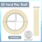 Masking Tape Bulk General Purpose Masking Painting Tape 55 Yards for Painting Home Office School Stationery Arts Crafts Basic Use, Easy Removal(45 Rolls,0.8 Inch)