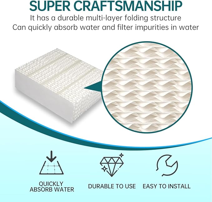 EP9800 1043 Evaporative Humidifier Wick Replacement for AIRCARE EP9700 EP9500 SS390DWHT 821000 826000 826800 Bemis Space Saver 800 Series Essick Air EP9R-Series 1 Pack