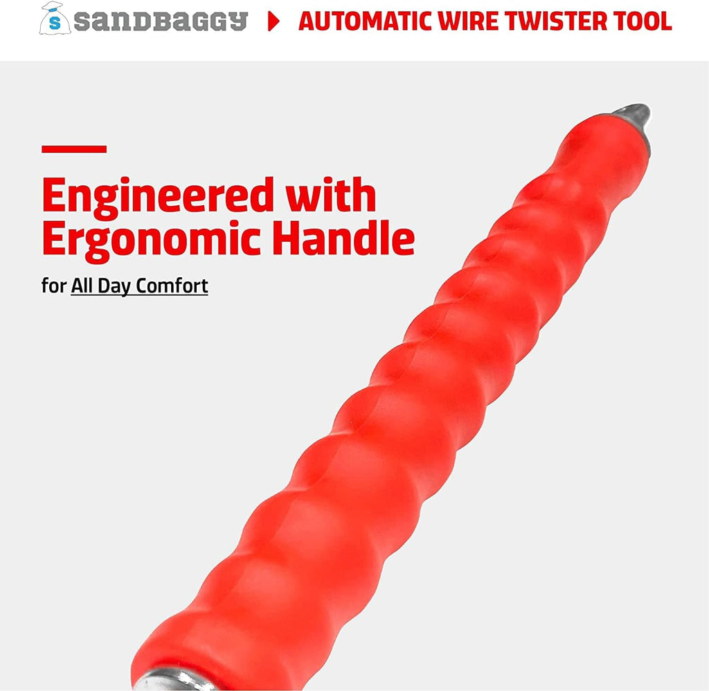 Sandbaggy Automatic Rebar Wire Tie Twister Tool | Ties Rebar 2X Faster Than Manual Tool | Galvanized Steel Components to Prevent Rust (Pack of 1, Automatic)