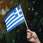 Greece Flag Greek Flag, Small Mini Handheld Greece Flags on Stick, Ideal for Party Parades Sports Events Patriotic Festival Decorations