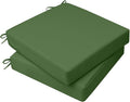 AAAAAcessories Outdoor Seat Cushions for Chairs, Waterproof, Fade-Resistant, 24" x 24" x 4", Patio Furniture Replacement Cushions, Set of 2, Dark Moss Green