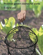 Garden Cloches for Plants 2 Pack Metal Plant Protectors from Animals Chicken Wire Cloche Updated Plant Cages for Outdoor Plants Vegetables Seedlings 13" D x 14" H