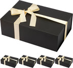 Rinrda 5 Pack Large Black Gift Box,13.75"x9"x4.5", Gift Boxes with Magnetic Lids for Presents Closure Gift Packing for Birthday,Christmas, Halloween,Wedding,Bridal Gifts,Mother's Day Gift Packging
