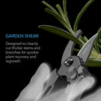 AC Infinity 8” Professional Bypass Pruning Shear, Stainless Steel SK-5 Blades with Nonstick Teflon Coating, Tree Trimmer Secateurs for Gardening, Hydroponics, Grow Tents