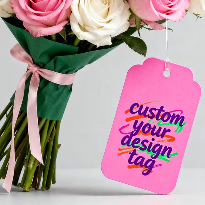 Custom Brown Kraft Paper Tags,Personalized Your Logo and Text Price Hang Tags for Clothes Gift Jewelry Handmade Business Wedding Birthday Favors
