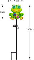 Solar Lights Outdoor Frog Garden Statues with Realistic Eye Movement for Outside Patio Front Porch Yard Balcony Lawn Decorations
