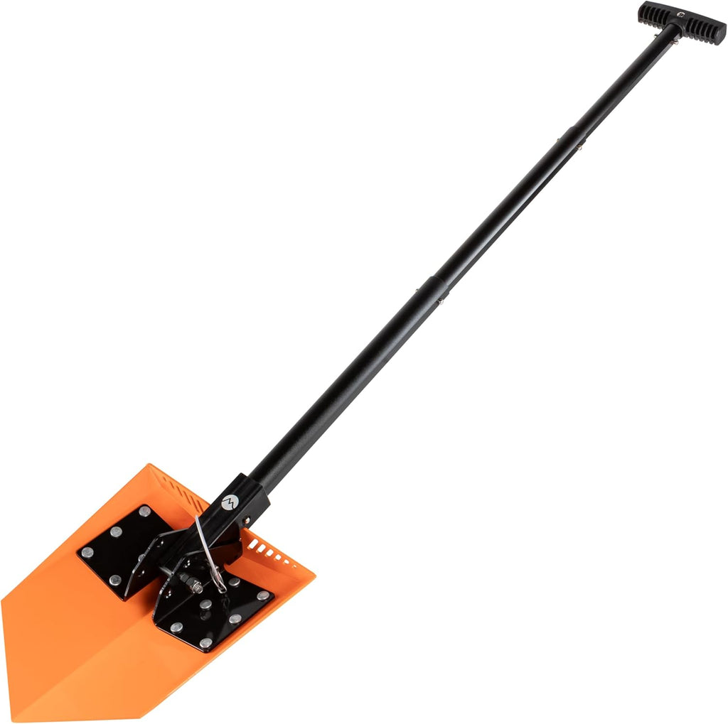 DMOS Delta Shovel - Collapsible Heavy-Duty Steel Folding Shovel for Camping, Overlanding, Survival, Military, Hunting, & Off-Road Use - Signal Orange - Pro
