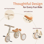 4-in-1 Toddler Tricycle with Adjustable Push Handle for 1-4 Year Old,Birthday Gift and Toy for Boys and Girls Removable Pedals Balance Bike&Scooter (Yellow)