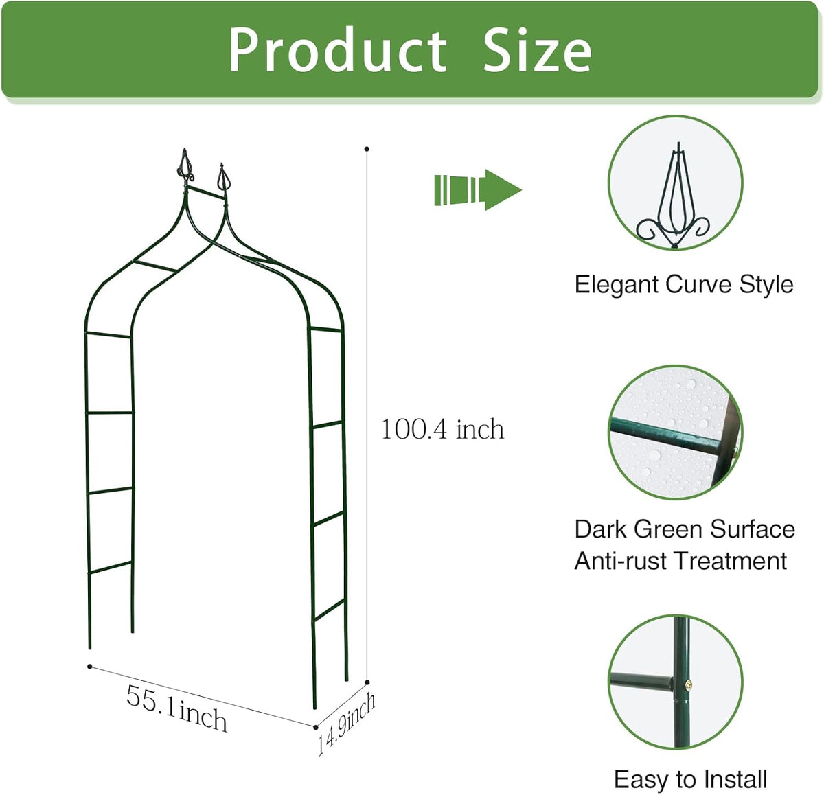8.3 Ft H x 4.6 Ft W Metal Pergola Arbor for Various Climbing Plant Wedding Garden Arch Bridal Party Decoration Wide Arbor