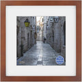 RPJC 11x11 inch Picture Frame Made of Solid Wood and High Definition Glass Display Pictures 8x8 with Mat or 11x11 Without Mat for Wall Mounting Photo Frame Brown