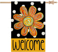 CROWNED BEAUTY Summer Floral House Flag 28x40 Inch Double Sided Large Burlap Welcome Holiday Flag for Outside Yard CF1503-40