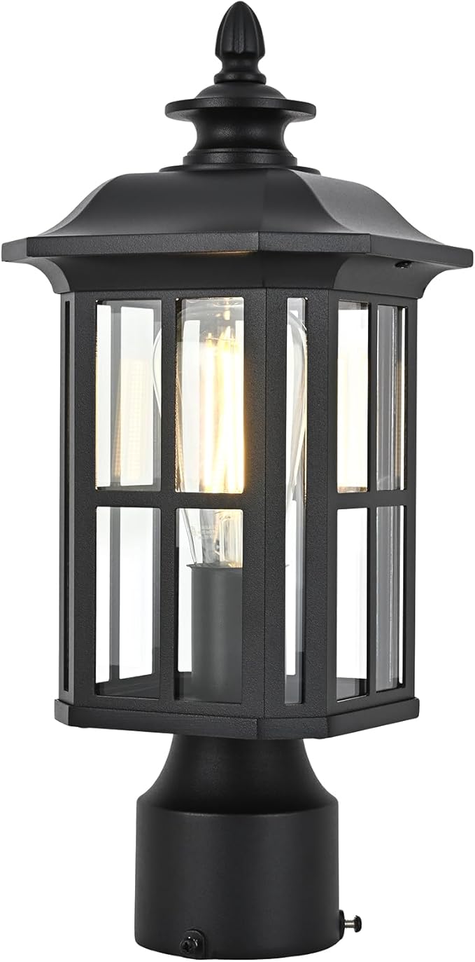 Outdoor Post Lights Outdoor Lamp Post Light Fixture Aluminum with Glass, Post Lamps Outdoor Light Posts for Outside Patio Yard Garden