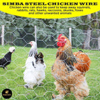 Chicken Wire 72 in x 100 FT x 2” Mesh x 20GA | Poultry Wire Netting | Hot Dipped Galvanised | Hexagonal Galvanized Mesh for Chicken Coop, Rabbit Cage, Fence Barrier PM72x100x2