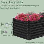 8x4x2FT Galvanized Raised Garden Bed,Planter Raised Beds-Metal Garden Box,Large Plant for Outdoor Planting, Vegetables Bed，Flower,herb-Black