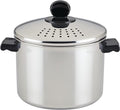 Farberware Classic Series Stainless Steel 8-Quart Covered Straining Stockpot with Lid, Stainless Steel Pot with Lid, Silver