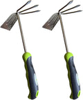Garden Guru Hand Cultivator Rake Hoe Tiller Tool - Stainless Steel for Ultimate Strength - Rust Resistant - Ergonomic Handle - Great for Gardening Cultivating Loosening Weeding(2Pack)