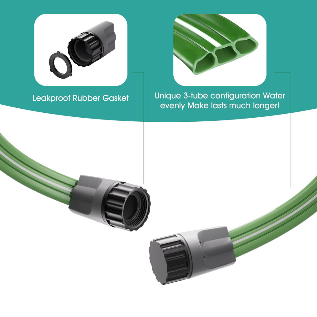 Amolok 50 FT Soaker Hose for Garden Lawn, Water Saving Sprinkler Hose