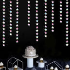 Iridescent Disco-Holographic Party-Decorations Christmas Garland - 62ft Twinkle Little Star Streamers Hanging Banner,Wedding Birthday Bachelorette Baby Bridal Shower Decor Hugtmr