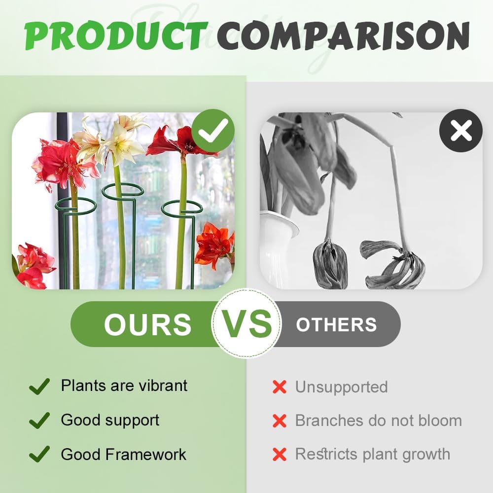 4/8/12 Pack Plant Stakes, 16/24/36 Inch Plant Support Stakes, 2025 New Plant Sticks Support, Flower Stakes for Plants Peony, Tomato Seedling, Marigold, Amaryllis, Sapling, Coreopsis (36 Inch-8 Pack)
