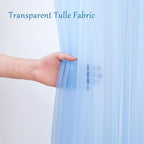 10x10 Blue Tulle Backdrop Curtains for Parties, Sheer Backdrop Curtain Wedding Photo Background Drapes for Baby Shower Photography Birthday Party