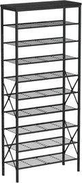 10 Tiers Shoe Storage Organizer, Large Capacity Shoe Shelf Holds 32 Pairs of Shoes,Black