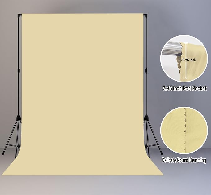 Tan Portrait Backdrop 8x10ft Zoom Meeting Photo Studio Shooting Props
