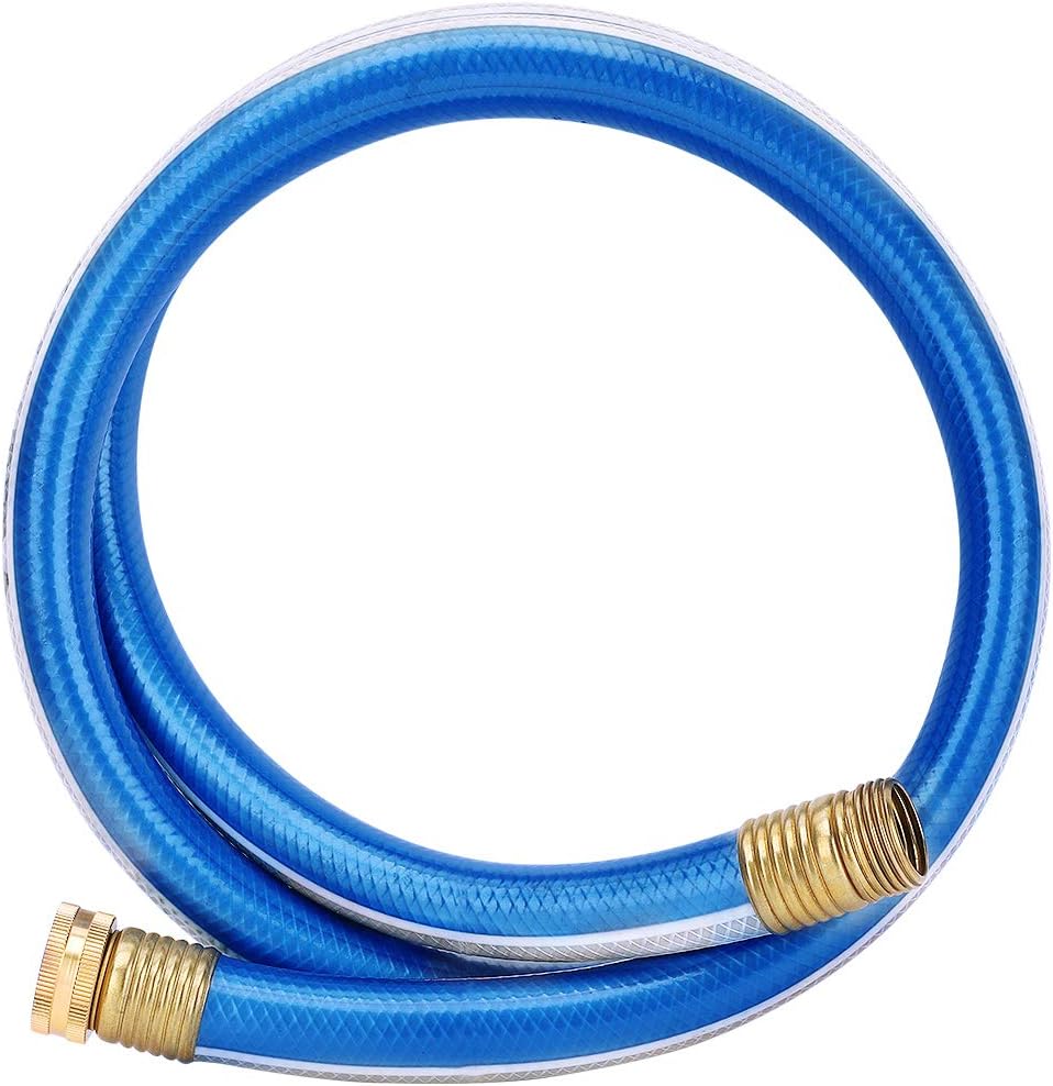Short Leader Blue Garden Hose 3/4 in. x 5 ft.-Kink Free, Leakproof, Flexible -Heavy Duty Durable Lightweight Water Pipe for Commercial Use, Lawn Care & Equipment Connection - Male to Female Fittings