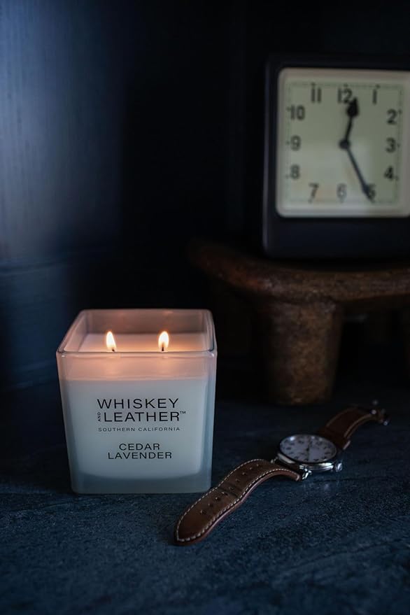 Whiskey & Leather Scented Candle - Speakeasy – Additional Scents and Sizes – 100% Cotton Lead-Free Wick - Luxury Air Freshening Jar Candles - Perfect Home Decor – 11.5oz
