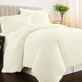 Pizuna Pure 100% Cotton King Duvet Cover Set, Luxurious 400 Thread Count Long Staple Cotton Sateen Weave with Button Closure (Combed Off White Cotton Duvet Cover King)