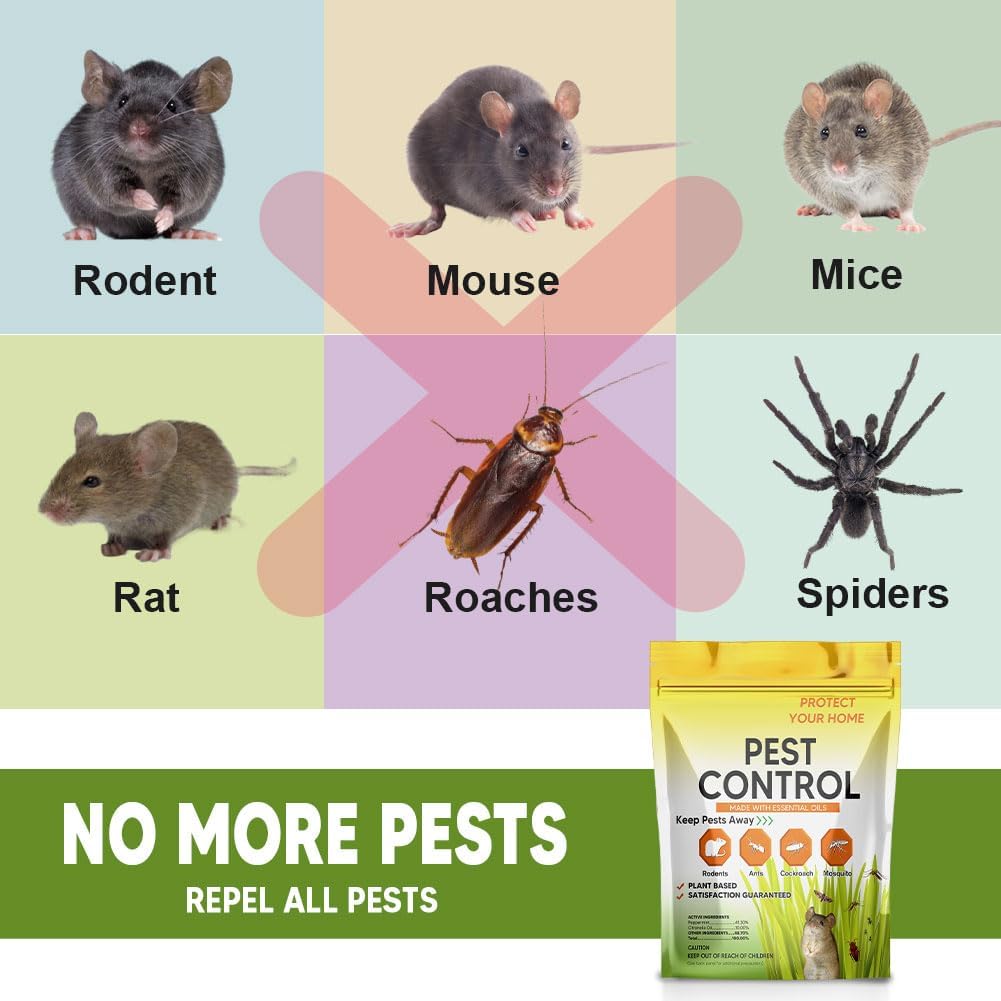Pest Control, Rodent Repellent, Mouse Repellent, Spider Repellent, Mice Repellent Indoor, Rat Repellent Outdoor, Peppermint Balls for Rodents, Ants, Roach, Pest Repellent,Safe for Kids and Pets-10P