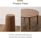 EMOOR Wood Folding Coffee Table Rectangle Medium (17.7"x31.5") White, Floor Sitting Low Table Small Space Minimalist Japanese Tatami Room