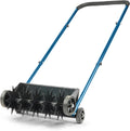 VINGLI Lawn Aerator, 19-Inch Heavy Duty Push Spike Aerator with 4 Wheels, Easy-to-Assemble, 45'' Push Rolling Aerator for Lawm, Yard and Garden(Blue)