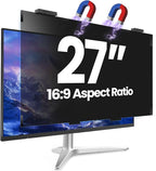Magnetic 27 Inch Privacy Screen for Computer Monitor 16:9 Aspect Ratio, Hanging Removable Anti-Blue/Glare Protector Film, Anti Spy Desktop Security Private Filter 27in