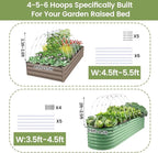 Garden Hoops 60pcs (M Size), Sunwuk Greenhouse Hoops for 2.5-5.5ft Wide Raised Bed, 10 Sets of 8.5ft Long Super Bendable Fiberglass Support Hoops Frame, Mini Greenhouse Strip for Row Cover