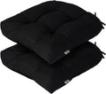 FUNHOME Outdoor Chair Cushions 19 x19 Inch,Water Resistant Tufted Seat Cushions 19",Reversible,Weather Resistant,Rounded Back Wicker Chair Cushion for Patio Garden Furniture(Black)