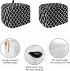 Toaster Cover 4 Slice Moroccan Pattern Toaster Oven Cover with Pockets Geometric Trellis Black Dustproof Bakeware Protector Small Kitchen Appliance Dust Covers and Fingerprint Protection for Women